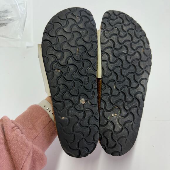 Birkenstock Sandals Womens 38 (7) White Ibiza Birko Flor Slip On Slide Shoes - Picture 7 of 10